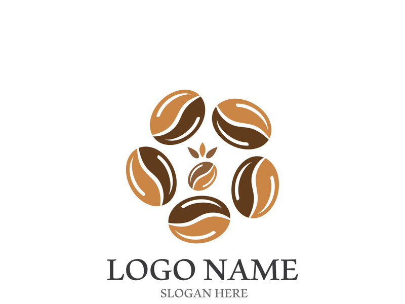Coffee bean icon vector illustration template