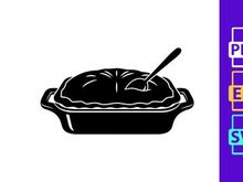 Savory Pie with Spoon Silhouette