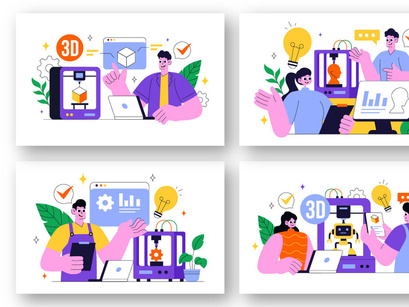 10 3D Printing Workshop Illustration