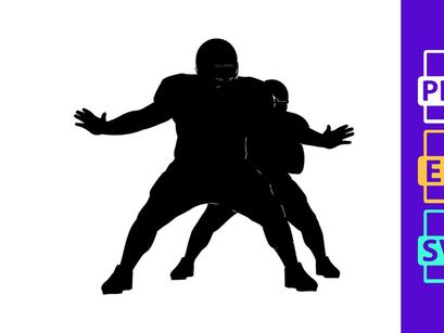 American football player tackling silhouette in action