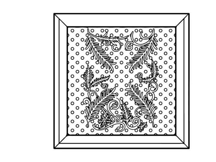 Christmas floral pattern square frame with decorative holly leaves and festive dots design