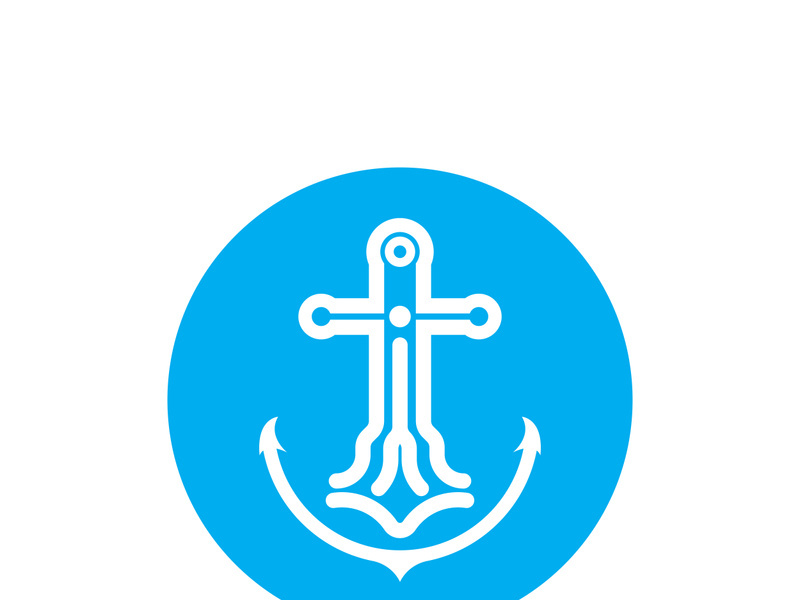 Anchor logo icon boat ship marine navy design vector