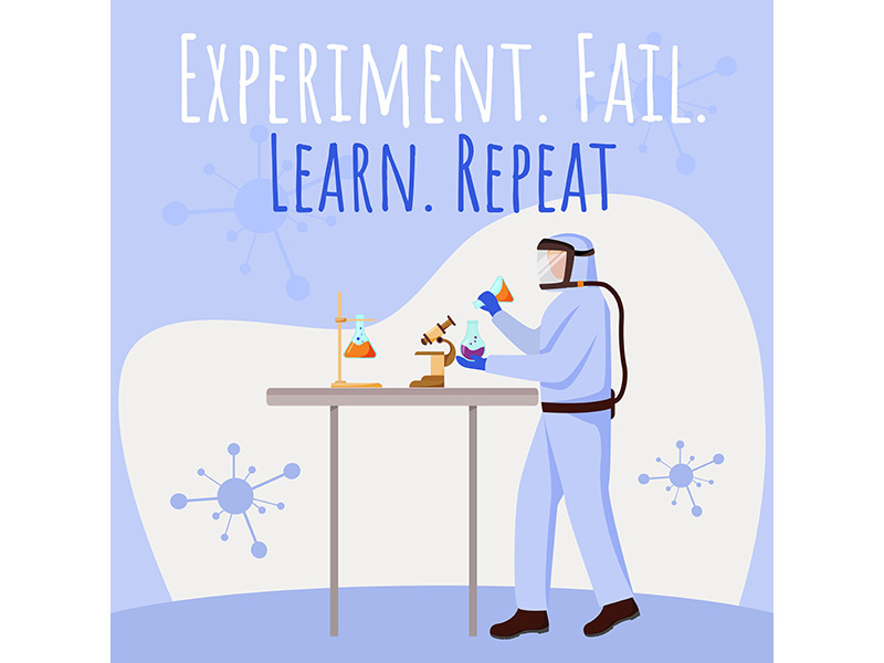 Experiment, fail, learn and repeat social media post mockup