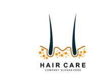 Hair Care Logo, Scalp Layer Design, Health Salon Brand Illustration
