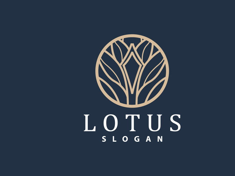 Lotus logo vector flower garden design simple elegant minimalist illustration template