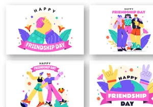 10 Happy Friendship Day Illustration