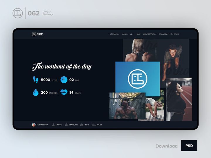 Workout of the Day | Daily UI challenge - 062/100