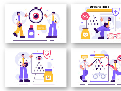 10 Professional Optometrist Illustration