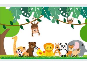 8 Jungle Animals and Zoo Cartoon Flat Style