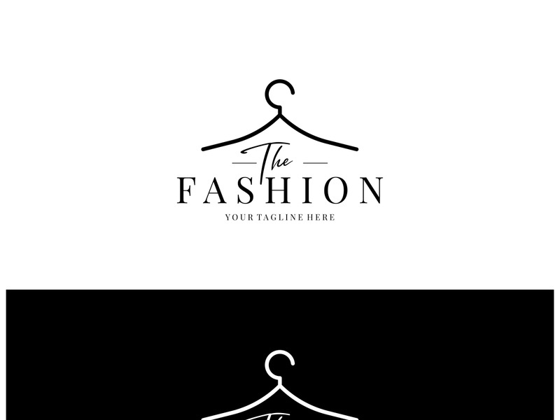 Simple clothes hanger logo details with creative design.for business, boutique, fashion, lifestyle, beauty, wardrobe, wedding dress, clothing store