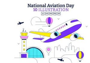 10 National Aviation Day Illustration