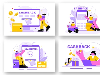 18 Cashback Vector Illustration