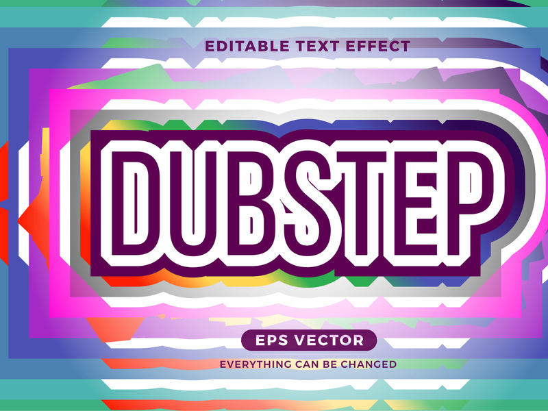 Dubstep editable text effect style vector