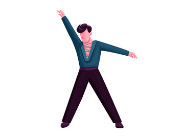 Ballroom male dancer flat color vector faceless character preview picture