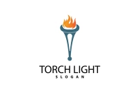 Torch Logo, Olympic Flame Vector, Simple Minimalist Design