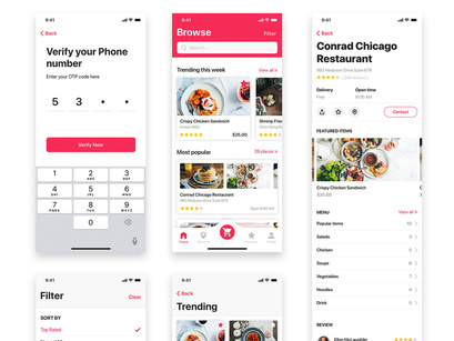 Food ordering & Delivery UI Kit for SKETCH