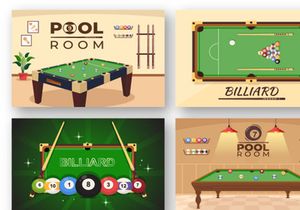 13 Billiards Game Illustration