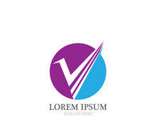V  Logo Template vector icon illustration design