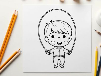 Boy playing with hula hoop vector illustration flat design
