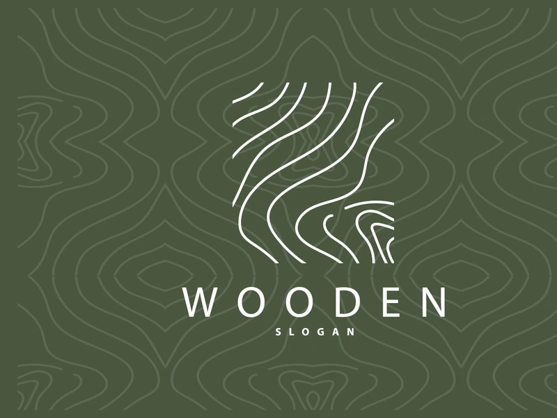 Wood Logo, Wood Fiber Bark Layer Vector