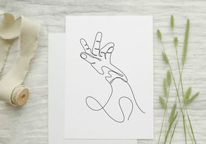 Abstract Human Hand One line drawing art singulart aesthetic simple