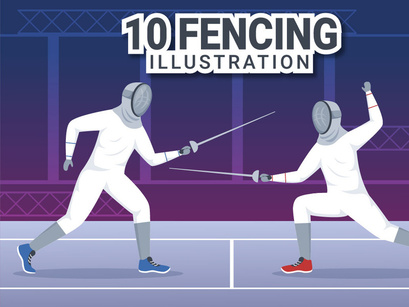 10 Fencing Player Sport Illustration