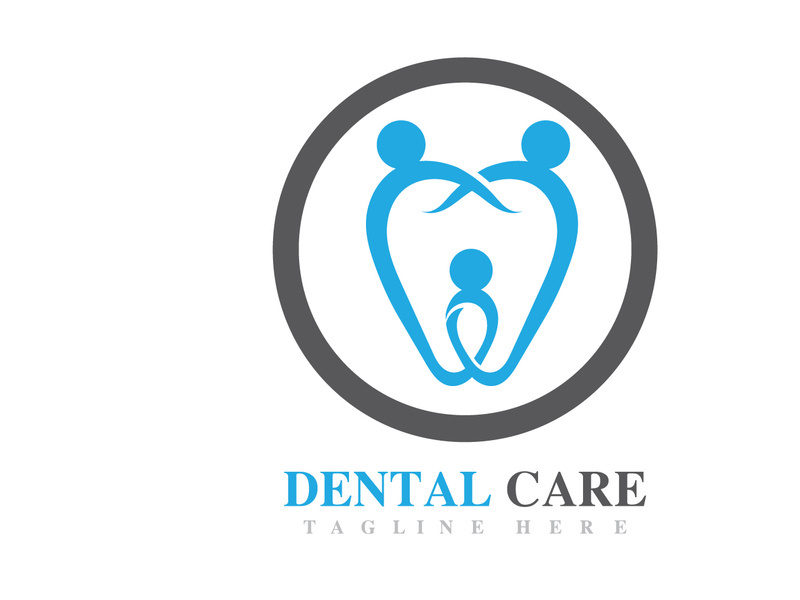 Dental care logo vector icon design