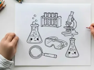 Cute science lab equipment vector illustration flat design preview picture