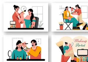 9 Professional Makeup Artist Illustration