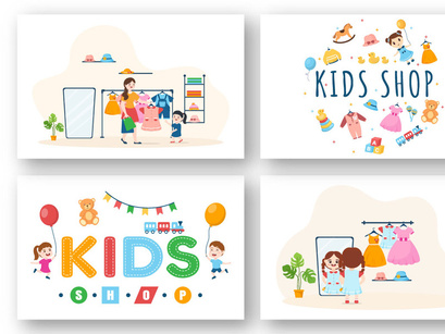 11 Kids Shop Illustration