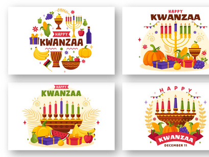 12 Happy Kwanzaa Celebration Illustration