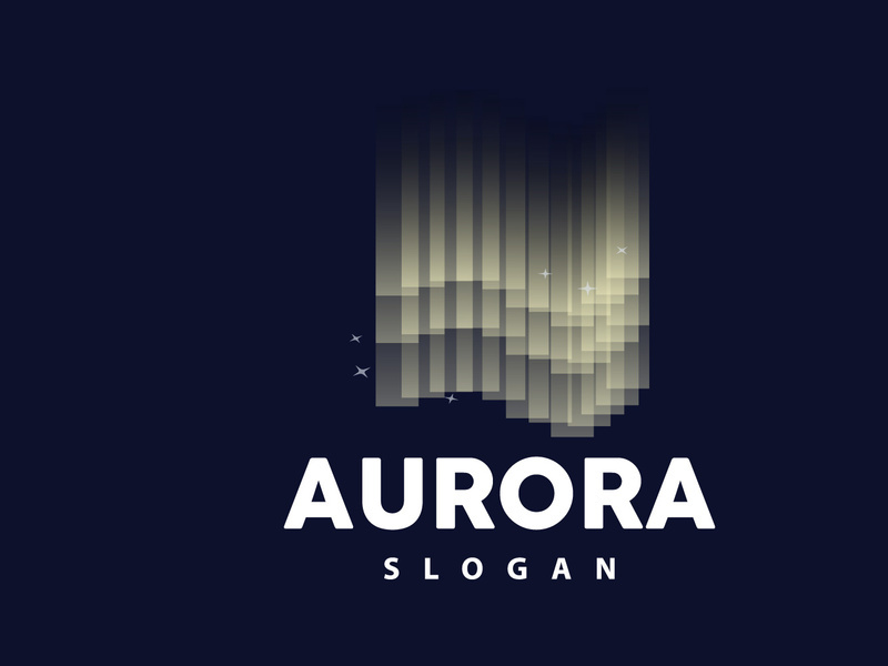 Aurora Logo, Light Wave Vector, Nature Landscape Design