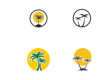 Natural palm tree logo preview picture