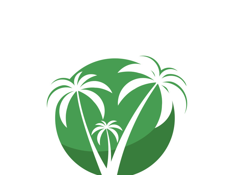 Palm tree summer logo template vector illustration