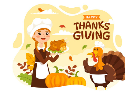 30 Happy Thanksgiving Day Illustration