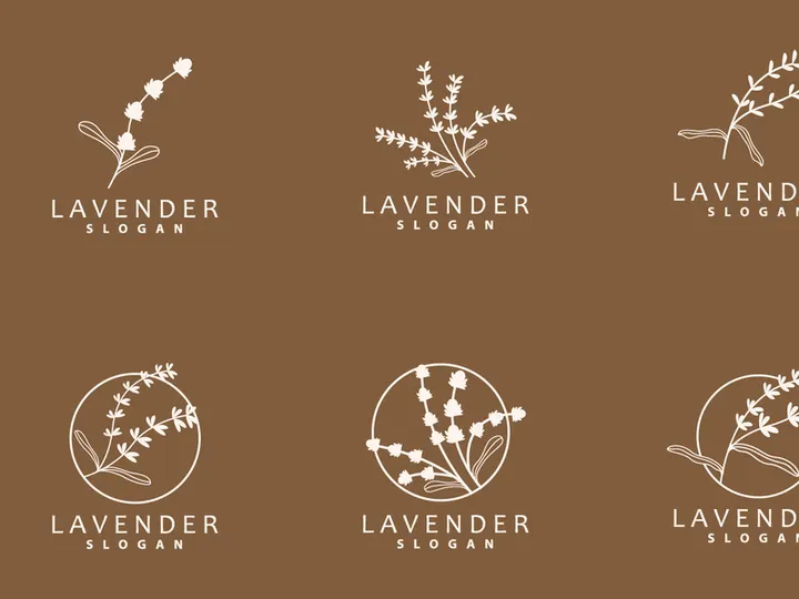 Lavender Logo Elegant Purple Flower Plant Illustration