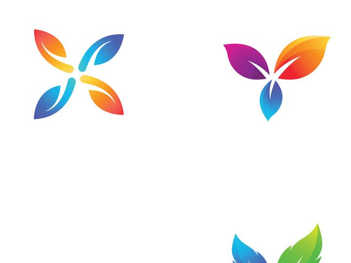 Colorful natural leaf logo design.