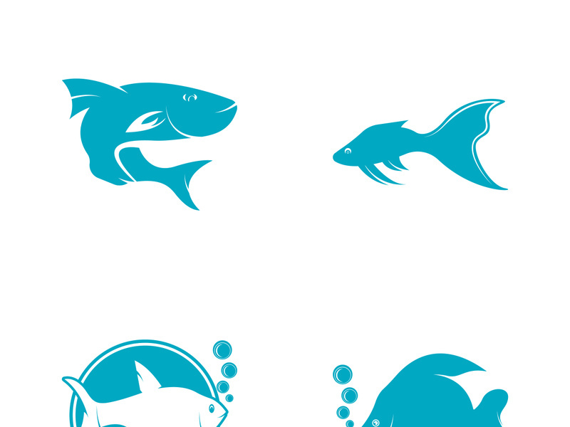 Fish logo icon template creative vector symbol