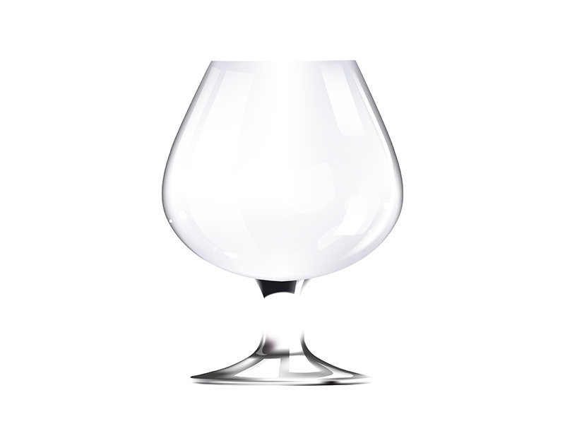 Empty wide glassware for whiskey realistic vector illustration