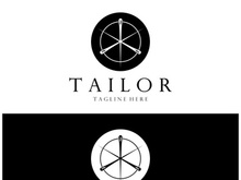tailor logo icon illustration template combination of buttons for clothes, thread and sewing machine, for clothing product design, convection companies, fashion in vector form