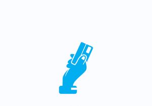 Hand holding credit card business icon image design