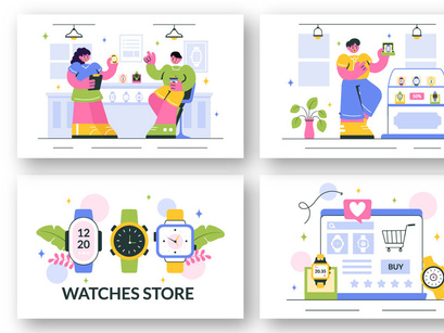 10 Watches Store Illustration