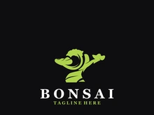 Bonsai Tree Logo Design template. vintage  illustration of aesthetic bonsai plants culture