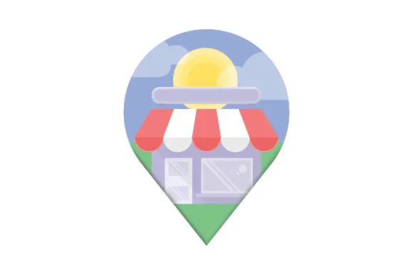 Point shop logo template illustration