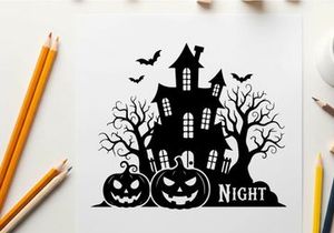 haunted house halloween night vector illustration