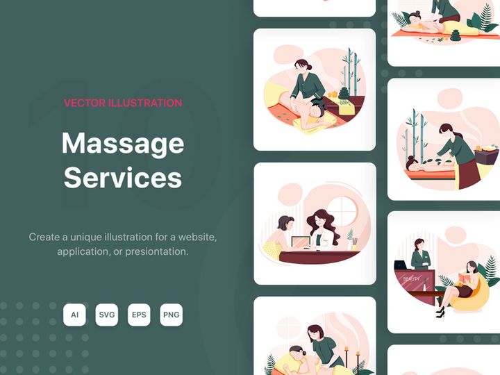 M141_Massage Service Illustrations