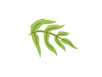 Green leaves flat vector abstract element preview picture