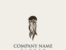Jellyfish icon illustration design, simple logo template vector