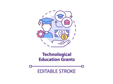 Technological education grants concept icon preview picture