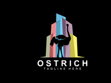 Ostrich Logo Design, Desert Animal Illustration